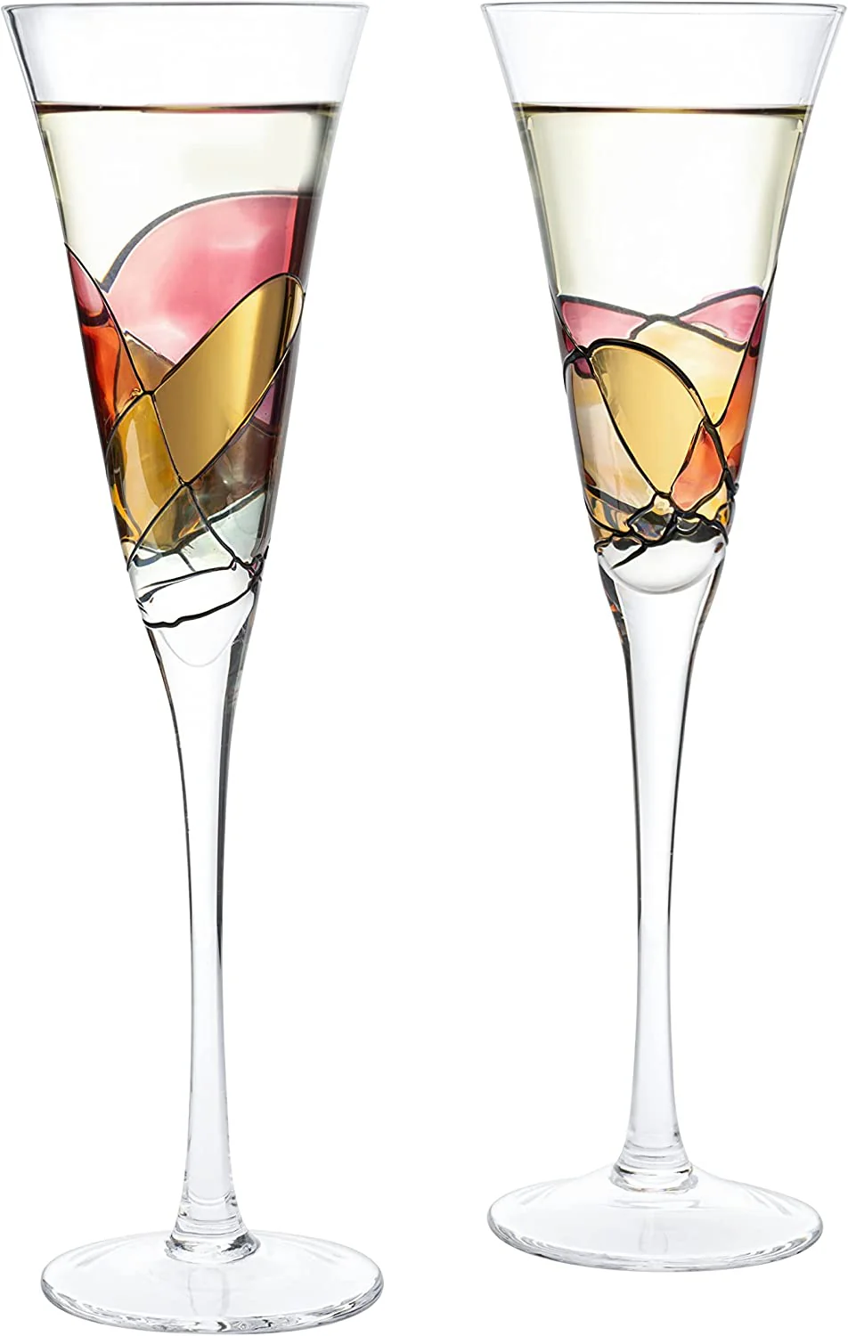 The Wine Savant Artisanal Hand Painted Renaissance Romantic Stained Glass Windows, Stemmed Hand Painted Glassware Gift Idea for Her/Him, Birthday, Housewarming, Gifts (6 OZ) - Image 4