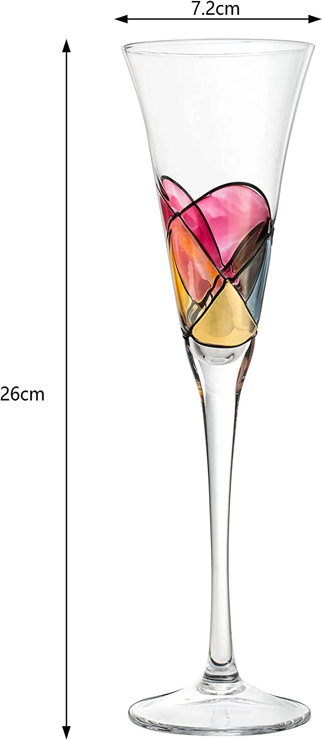 The Wine Savant Artisanal Hand Painted Renaissance Romantic Stained Glass Windows, Stemmed Hand Painted Glassware Gift Idea for Her/Him, Birthday, Housewarming, Gifts (6 OZ) - Image 5