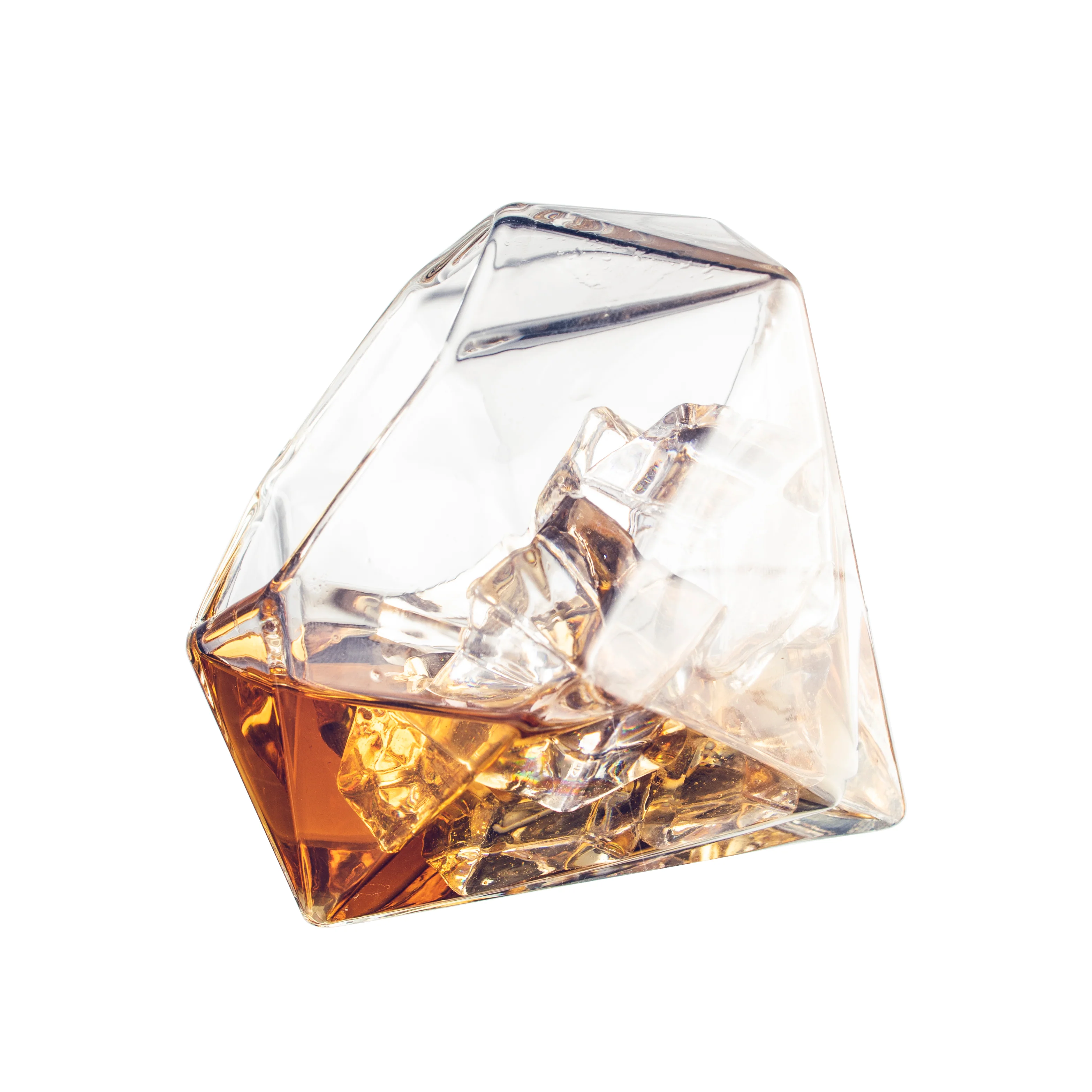 Set of 4 Diamond Whiskey & Wine Glasses 10oz - Wine, Whiskey, Water, Diamond Shaped, Diamonds Collection Sparkle Patented Wine Savant - Stands Alone, Or on Stand - Image 4