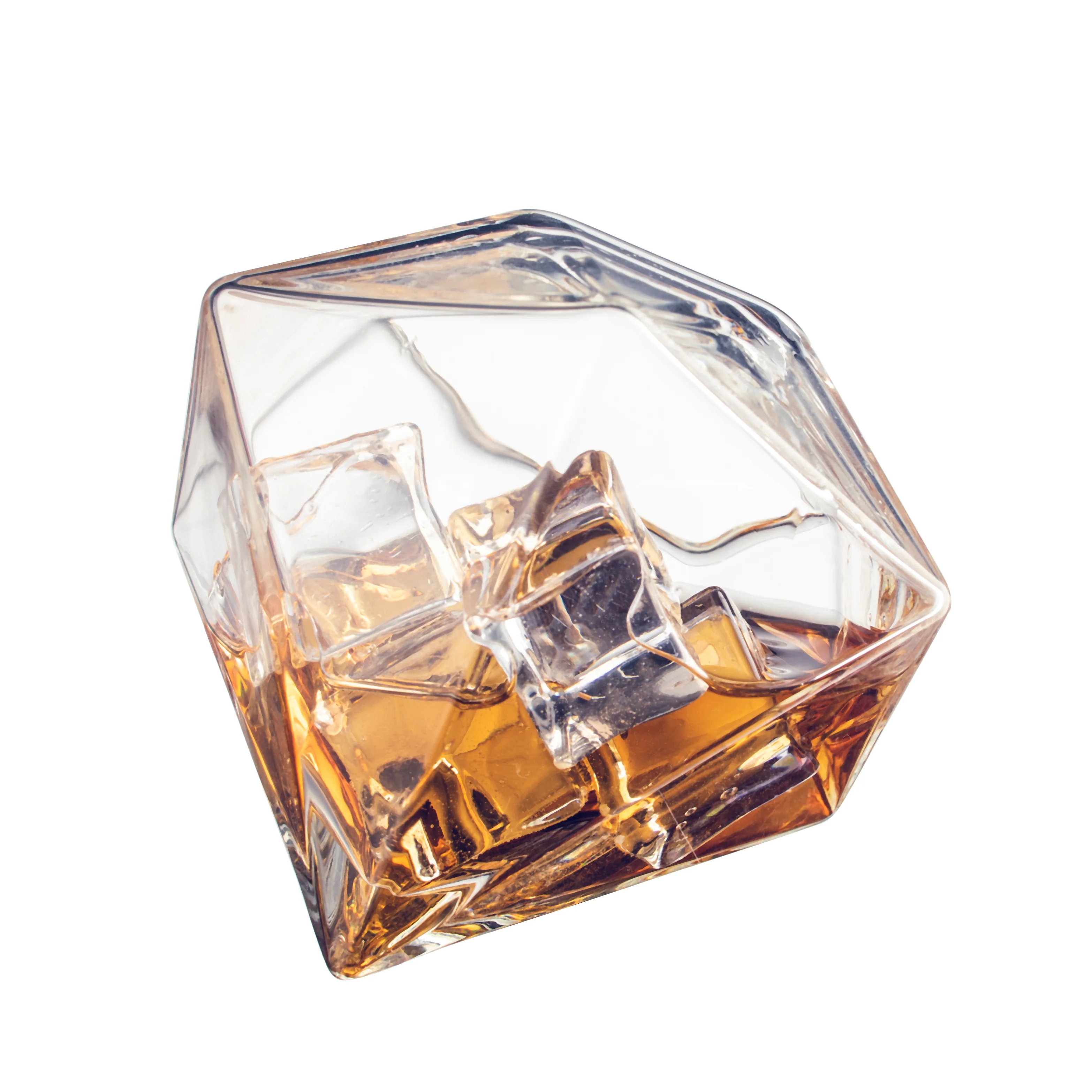 Set of 4 Diamond Whiskey & Wine Glasses 10oz - Wine, Whiskey, Water, Diamond Shaped, Diamonds Collection Sparkle Patented Wine Savant - Stands Alone, Or on Stand - Image 5