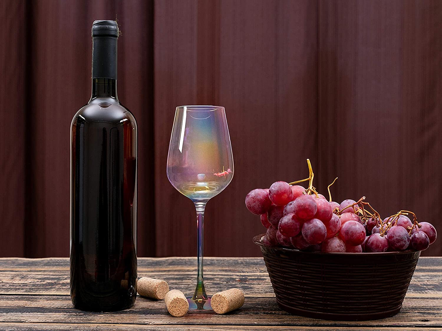 Iridescent Luster Large Radiance Wine Glasses - White Pearl Whimsy and Nostalgia Large Red Wine or White Wine Glass In An Elegant Gift Box - Image 5