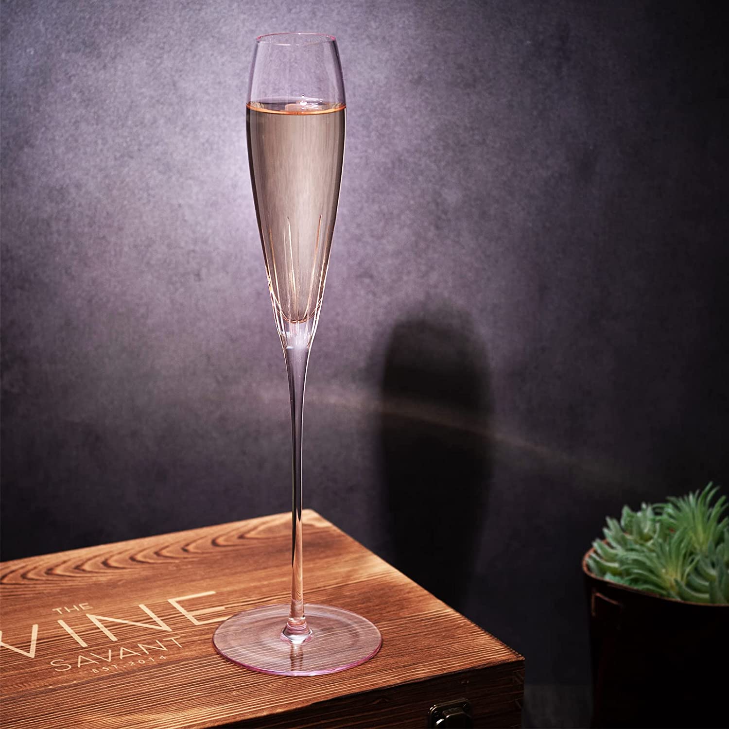 The Wine Savant Parisian Performance Glassware French Paris Collection Crystal Pink Glasses, Red & White Wines For Weddings Present Everyday Beautiful Gift Anniversary (Champagne) - Image 3