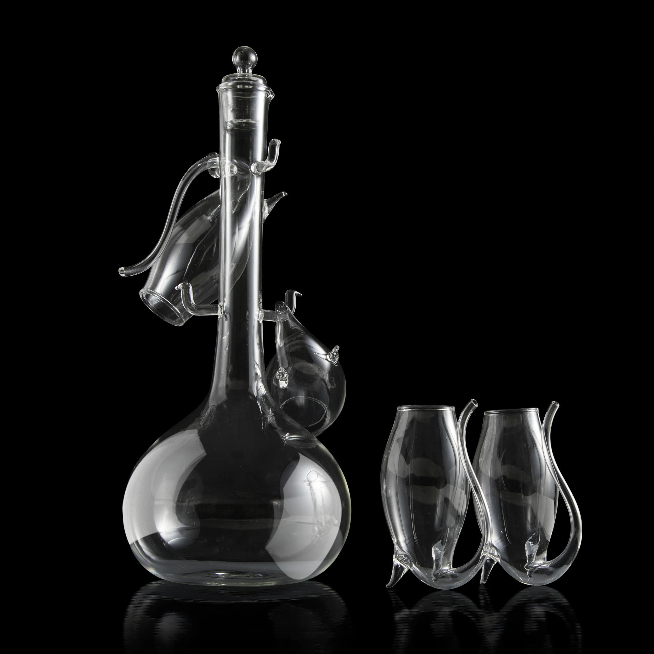 Crystal Port and Dessert Wine Sippers & Decanter, Dry Sherry, Cordial, Aperitif & Nosing Copitas Tasting - Dinner Drink Glassware Glasses | Set of 4 with Carafe - 3 oz Sipper | - The Wine Savant - Image 3