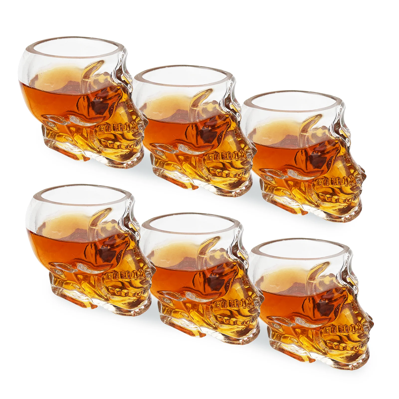 Skull Shot Glasses Set of 6 by The Wine Savant - 3oz Skull Glasses 3" H - Goth Gifts, Skull Gifts, Skull Decor, Skeleton Decor, Skull Shaped Glasses, Perfect for Halloween Themed Parties! - Image 7
