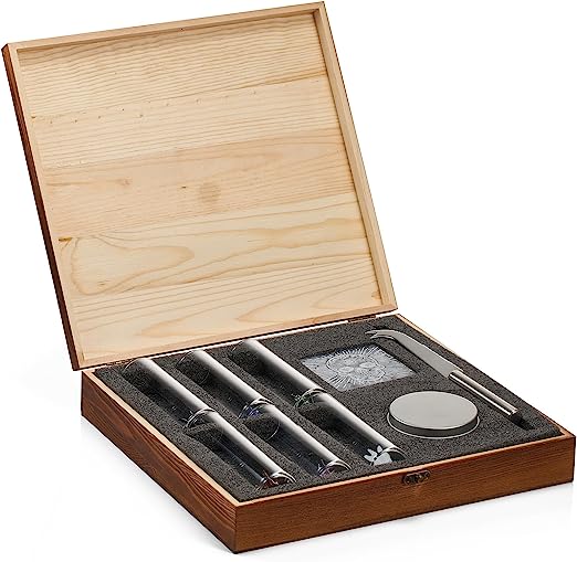 Tequila Shot Glass & Salt Gift Set for Men & Women | Six Agave Shot Glasses, Knife For Limes, One Skull Coaster, One Salt Tin | Skeleton Mahogany Wood Box Package For Tequila, Liquor Lovers - Image 7