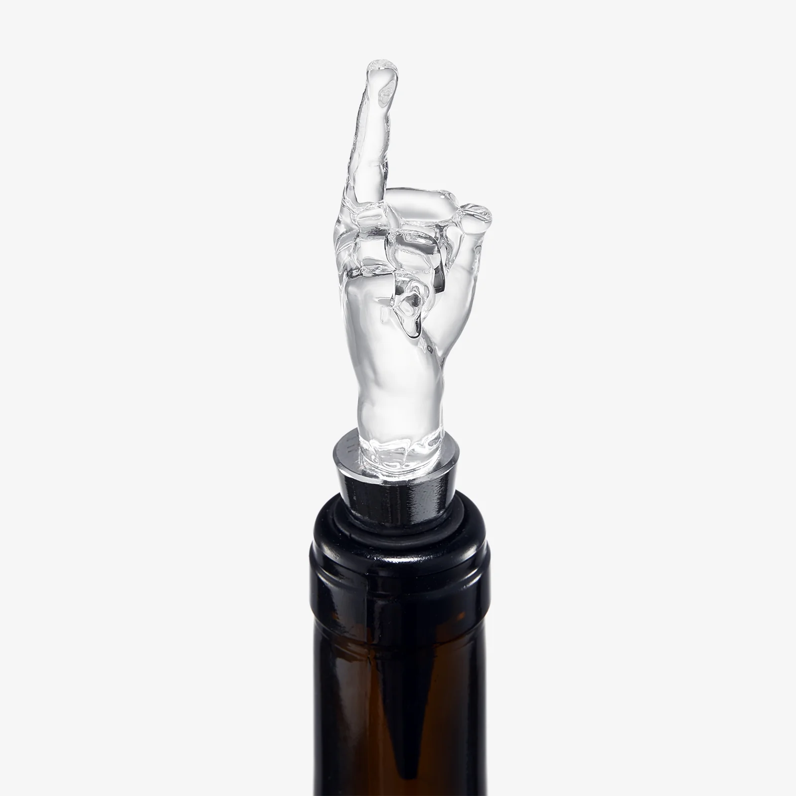 Unique Wine Bottle Stopper - Funny Wine Cork Beverage Bottle Sealer, Middle Finger Shaped Gag Gift For Wine Connoisseur & Lover, Reusable Glass Sealing Plug, Silicone Bottle Cap For Him, Her - Image 3