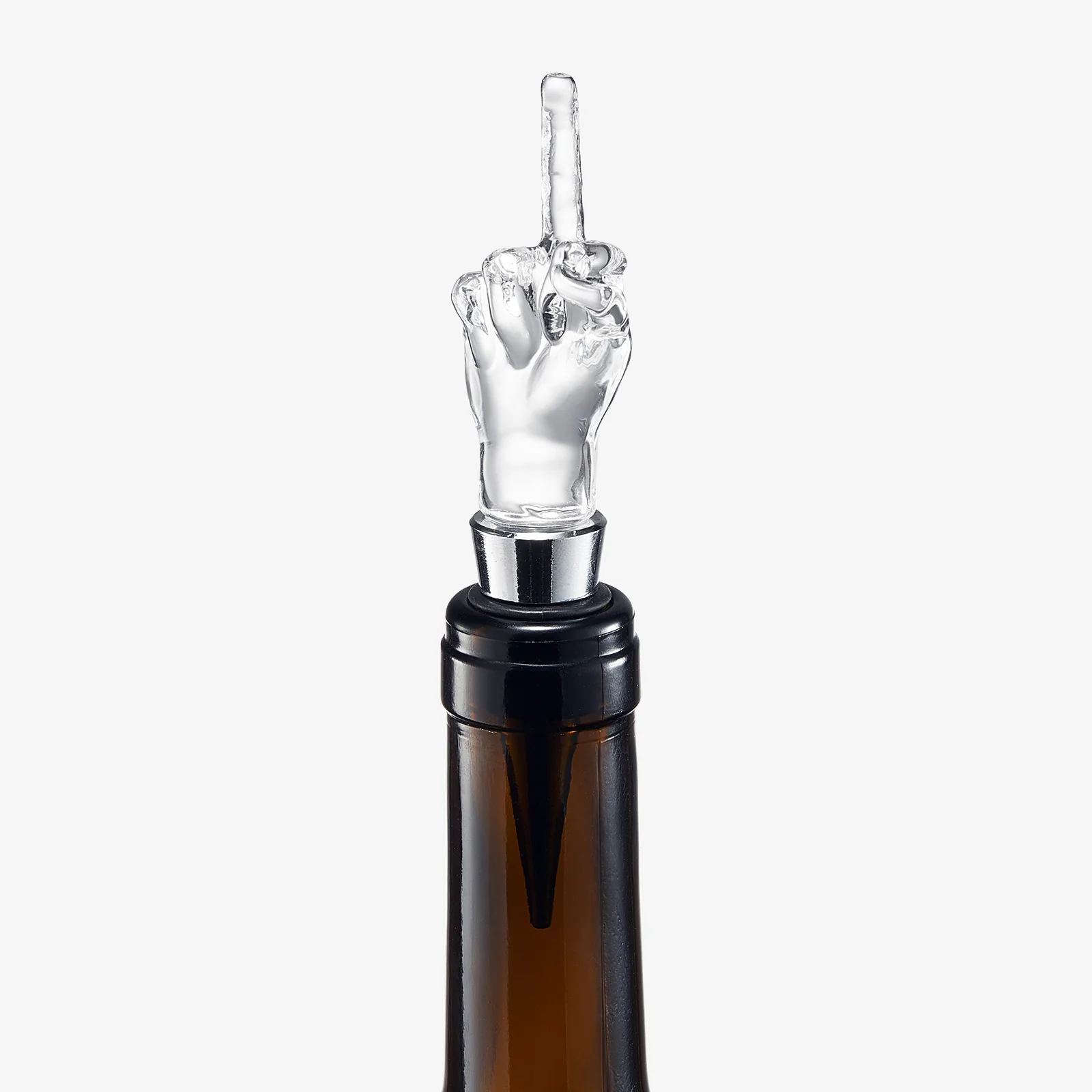 Unique Wine Bottle Stopper - Funny Wine Cork Beverage Bottle Sealer, Middle Finger Shaped Gag Gift For Wine Connoisseur & Lover, Reusable Glass Sealing Plug, Silicone Bottle Cap For Him, Her - Image 4